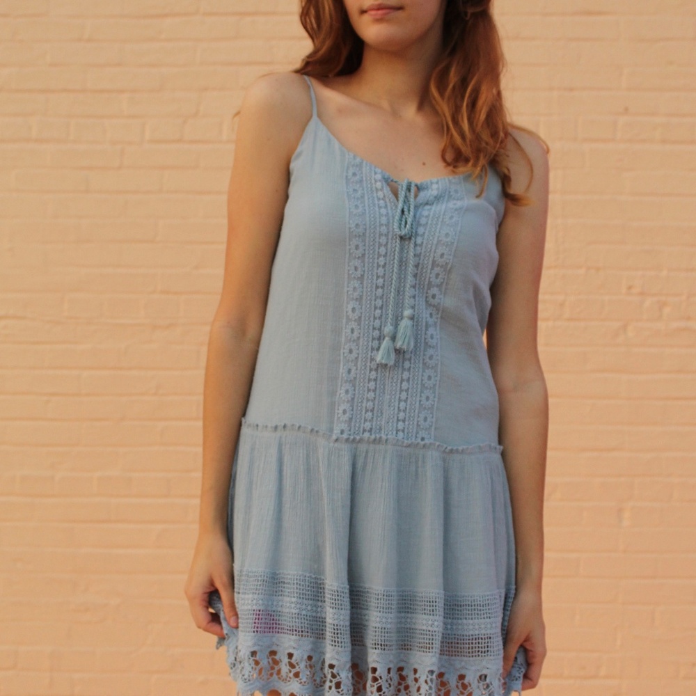 Boutique Style Dusty Blue Dress